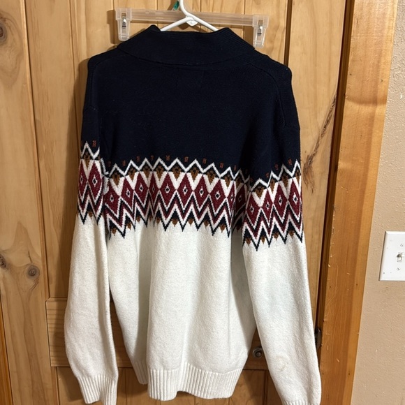 Old Navy Navy and White Cardigan with Red Accents - Picture 5 of 5